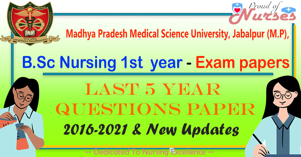 B.Sc. Nursing 1st Year Question Papers For MPMSU