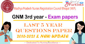 GNM 3rd year exam paper 2021