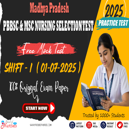 Read more about the article GNST/PNST MP MSc Nursing Entrance 2025 Orignal Question Paper (01 July 2025 Shift 1) – Free Practice Test