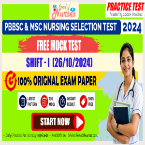 Read more about the article MP POST BSc & MSc Nursing Combined Entrance Exam 2024 (26 Oct Shift 1) – Original Question Paper + Practice Test with Answers
